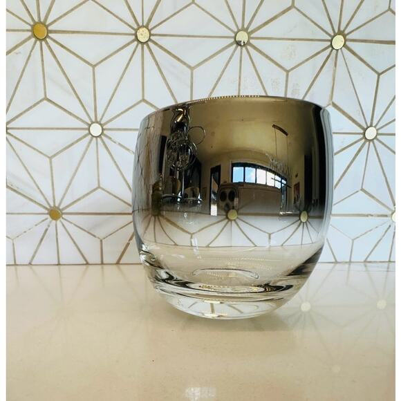 Vintage Silver Fade Lowball Glasses with Caddy | Set of 8 | Mid-Century Modern - Picture 2 of 9